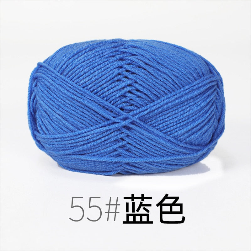 50g/Set 4ply Milk Cotton Knitting Wool Yarn Needlework Dyed Lanas for Crochet Craft Sweater Hat Dolls Hand Knitting DIY Sweater