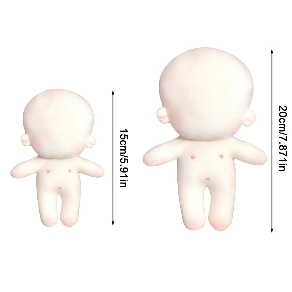 15/20cm DIY Plush Doll Normal/Fat Cotton Doll Body NO Attribute Kits Blank Unembroidery 20cm Plush Attribute Dolls Girls Gifts