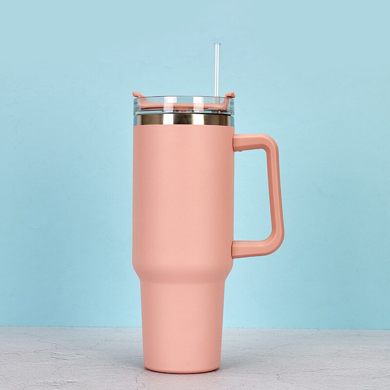 40 Oz. Stainless Steel Thermos Handle Water Glass With Lid And Straw Beer Glass Car Travel Kettle Outdoor Water Bottle