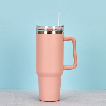 40 Oz. Stainless Steel Thermos Handle Water Glass With Lid And Straw Beer Glass Car Travel Kettle Outdoor Water Bottle