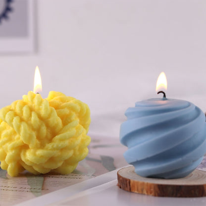 Screw Ball Candle Mold Epoxy Rose Candle Casting Mold Creative Aromatic Plaster Soap Craft Tool Handmade Scented Wax Candle Mold