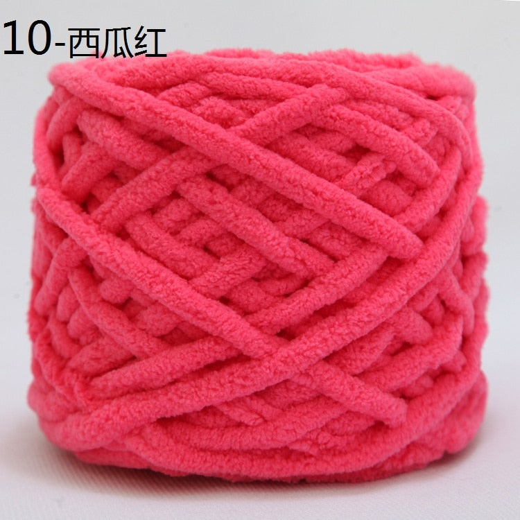 100g/ball Chenille Knitting Yarn Soft Ice Strip Line Cotton Yarn DIY Wool Yarn for Hand Knitting Scarf Thick Wool Yarn Wholesale