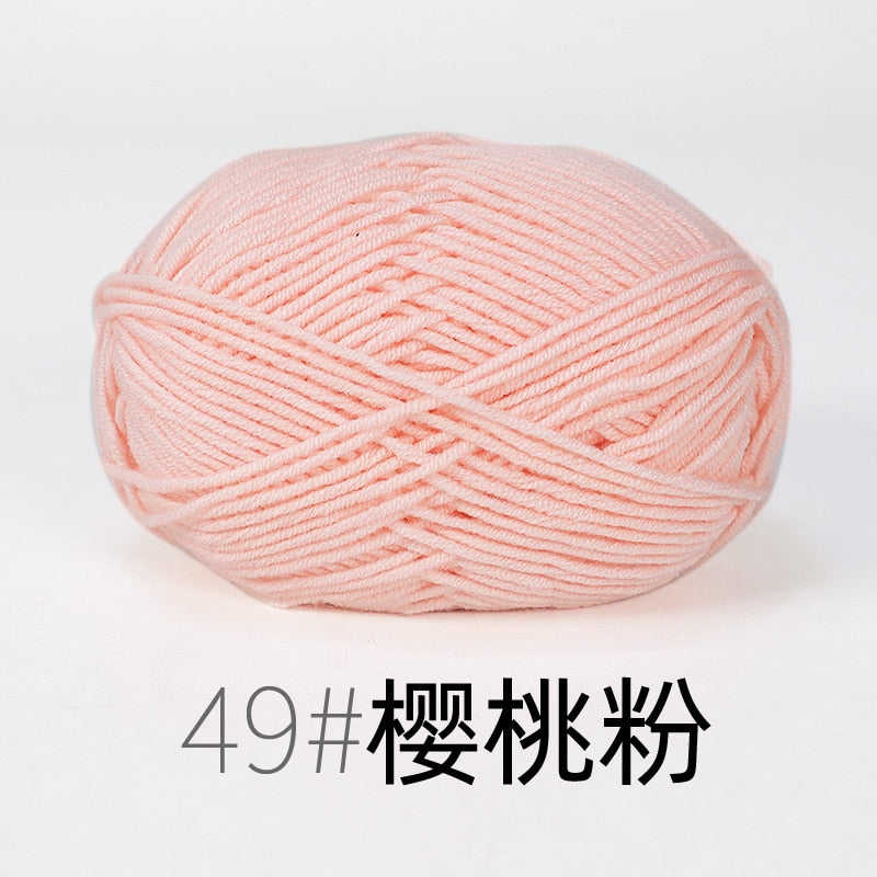 50g/Set 4ply Milk Cotton Knitting Wool Yarn Needlework Dyed Lanas for Crochet Craft Sweater Hat Dolls Hand Knitting DIY Sweater