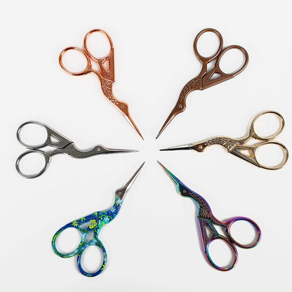 1Pcs Colorful Stainless Steel Antique Scissors European Classic Craft Knitting Sewing Handicraft Scissor DIY Jewelry Tools New