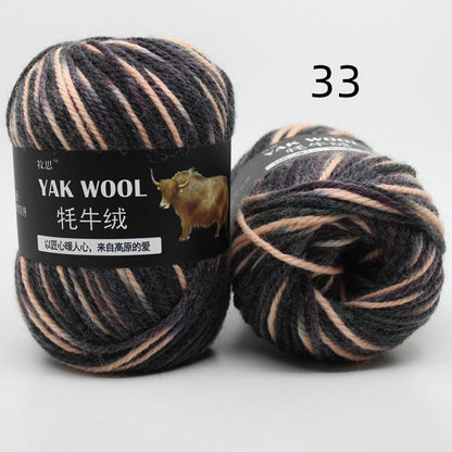 100g 4.5mm Wool Yak Yarn Crochet Yarn Threads for Knitting Needle Hand Knitting Yarn 3 PLY Fine Woolen Dyed for Sweaters