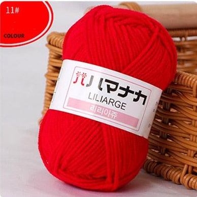 Milk Sweet Soft Cotton Baby Knitting Wool Yarn Thick Yarn Fiber Velvet Yarn Hand Knitting Wool Crochet Yarn for DIY Sweater