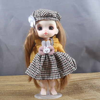 ⚠️16cm BJD Doll Full Set 13 Moveable Joint Dolls Cartoon Dress Bjd Toy Smile Face Newest Dress Make Up Toys Girls Gift Dolls