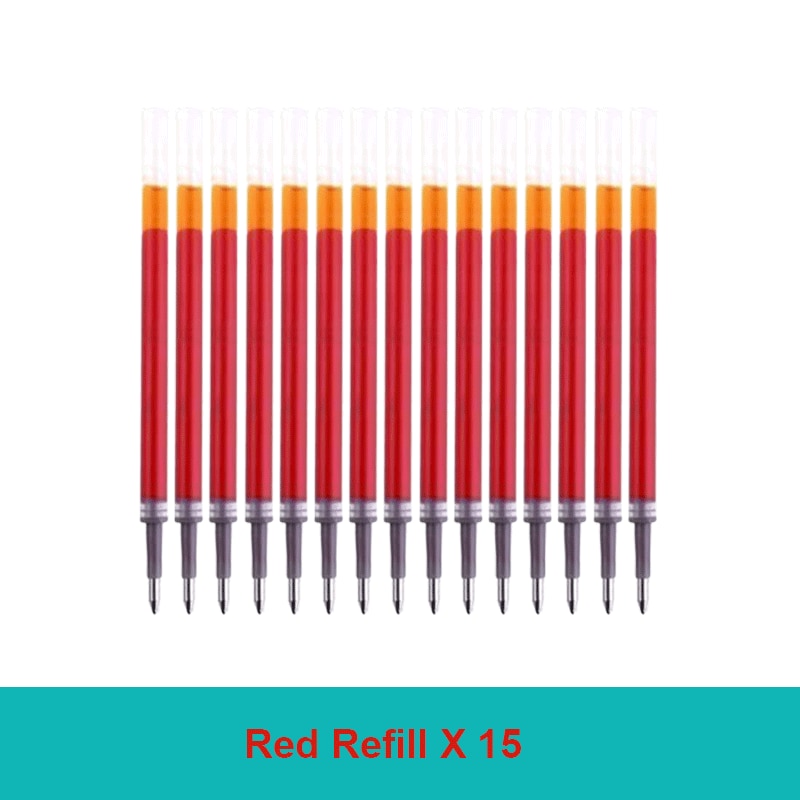 25PCS Gel pen Set Neutral Pen smooth writing fastdry 0.5mm Black blue red color Replacable refill school Stationery Supplies