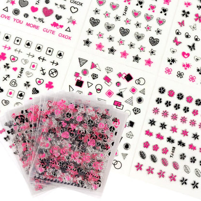 30Pcs Butterfly Stars Love Nail Art Sticker Decals Designs Self-Adhesive Manicure For Nails Tips Decortion Children&#39;s Stickers