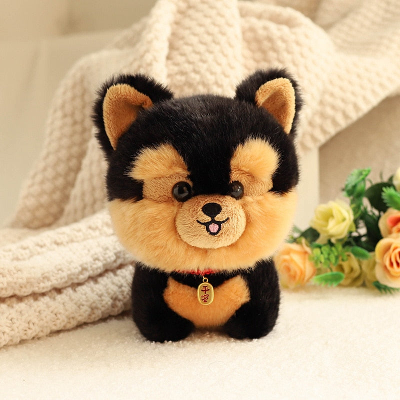 Adorbale Furry Plush Corgi Dog Plush Toy Stuffed Big Head Kawaii Lifelike Animal Shiba inu ChowChow Yorkshire Bichon Husky Doll