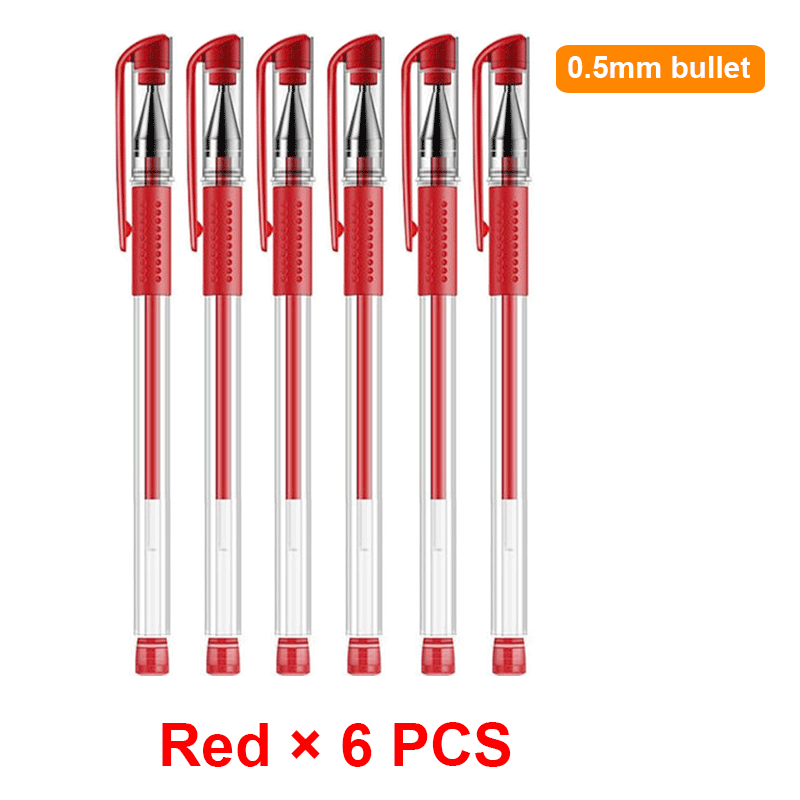 25PCS Gel pen Set Neutral Pen smooth writing fastdry 0.5mm Black blue red color Replacable refill school Stationery Supplies