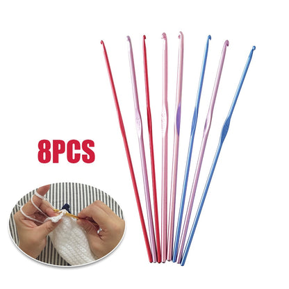 8 Pcs/lot 2/2.5/3/3.5mm Aluminum Oxide Knitting Needles Crochet Hook Weave Crochet Needles Set