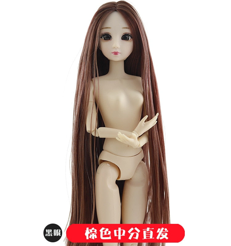 ⚠️2022 New 30cm Fashion Doll 1/6 BJD Dolls Body Make-up 3D Eyes Long Wig Hair Beautiful Princess Baby Girl Dolls DIY Toy for Girls