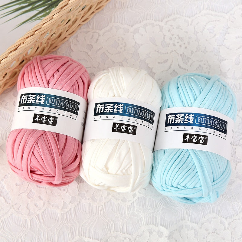 1pc 100g Thick Cloth Yarn Soft Colored Yarn for Hand Knitting Woven Bag Carpet DIY Hand-knitted Material