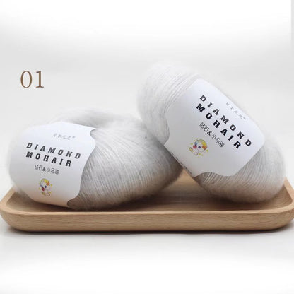 25g/pc Mohair Yarn Crochet Soft Warm Baby Wool Yarn For Hand knitting Sweater And Shawl