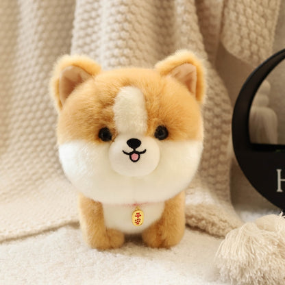 Adorbale Furry Plush Corgi Dog Plush Toy Stuffed Big Head Kawaii Lifelike Animal Shiba inu ChowChow Yorkshire Bichon Husky Doll