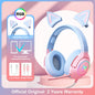 ONIKUMA K9 Pink Cat Ear Headphones with RGB LED Light Flexible Mic Gaming Headset 7.1 Surround Computer Earphones for PC Gamer