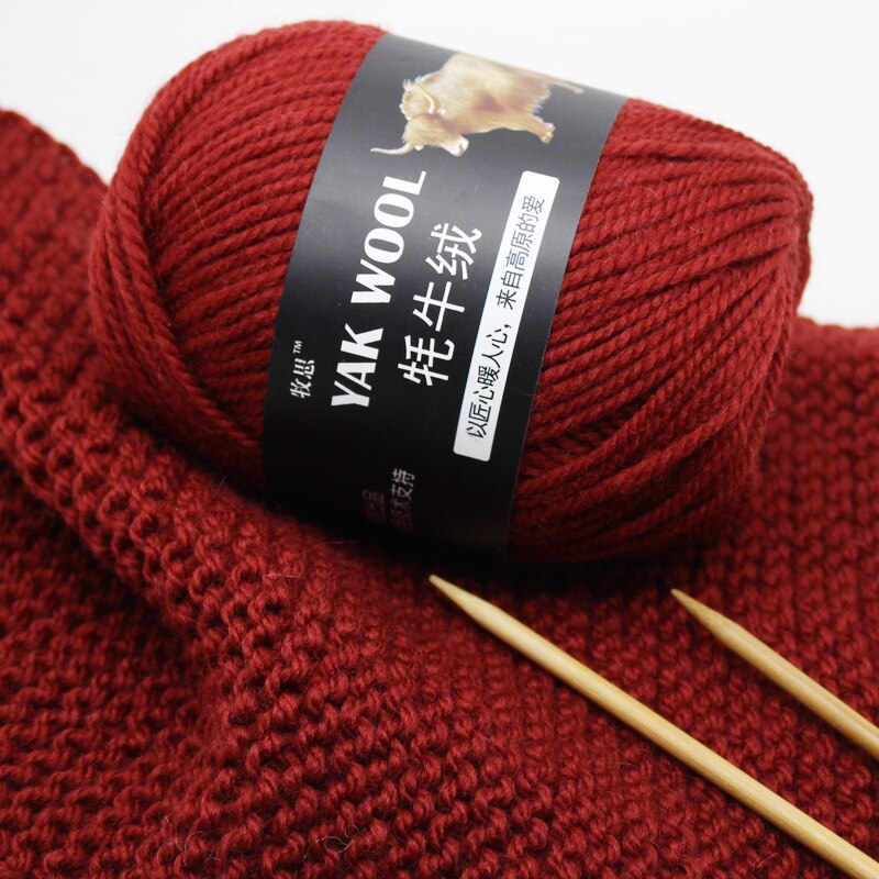 100g 4.5mm Wool Yak Yarn Crochet Yarn Threads for Knitting Needle Hand Knitting Yarn 3 PLY Fine Woolen Dyed for Sweaters