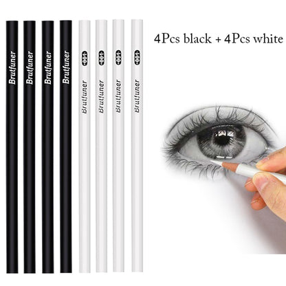 2/12Pcs Black White Color Pencils - Permanent Color Drawing Pencil Oil-based Wooden Colored Pencils for Artist and Beginner Art