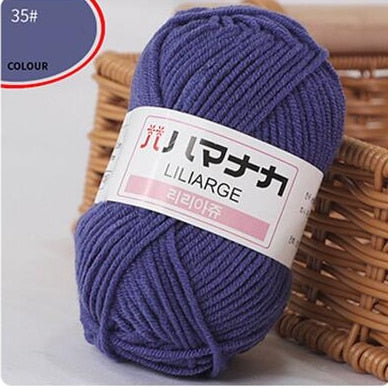 Milk Sweet Soft Cotton Baby Knitting Wool Yarn Thick Yarn Fiber Velvet Yarn Hand Knitting Wool Crochet Yarn for DIY Sweater