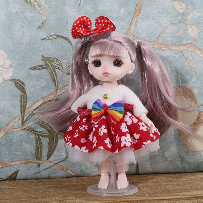 ⚠️16cm BJD Doll Full Set 13 Moveable Joint Dolls Cartoon Dress Bjd Toy Smile Face Newest Dress Make Up Toys Girls Gift Dolls