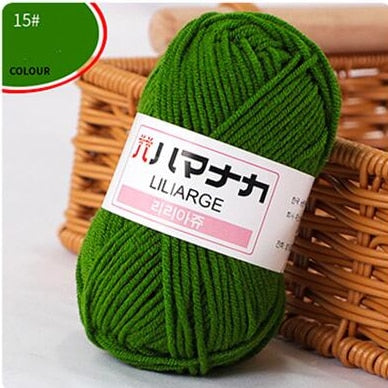 Milk Sweet Soft Cotton Baby Knitting Wool Yarn Thick Yarn Fiber Velvet Yarn Hand Knitting Wool Crochet Yarn for DIY Sweater