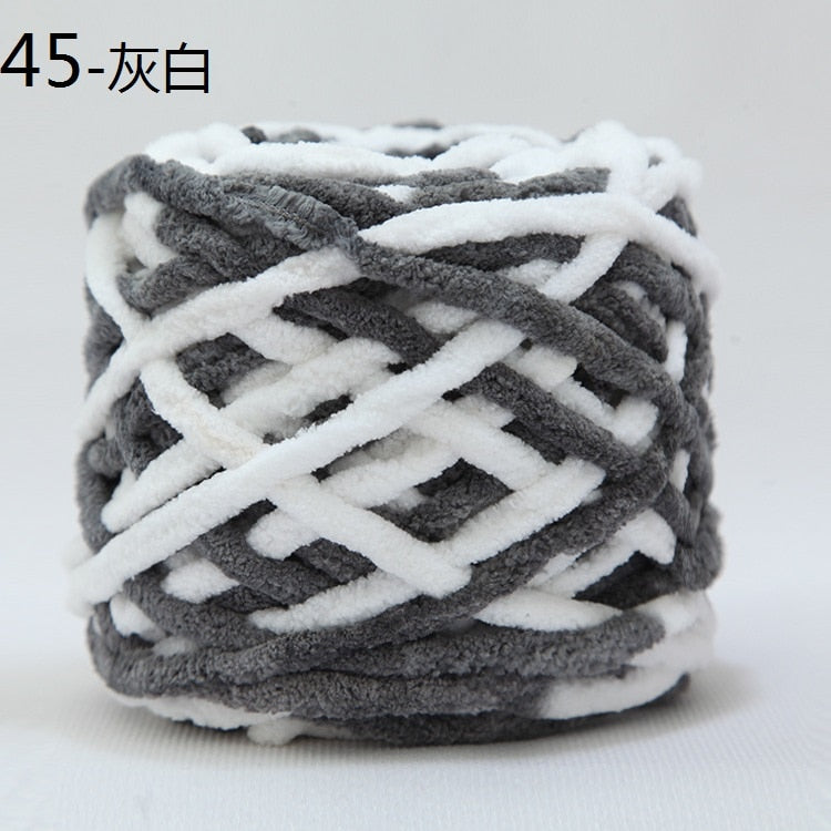 100g/ball Chenille Knitting Yarn Soft Ice Strip Line Cotton Yarn DIY Wool Yarn for Hand Knitting Scarf Thick Wool Yarn Wholesale