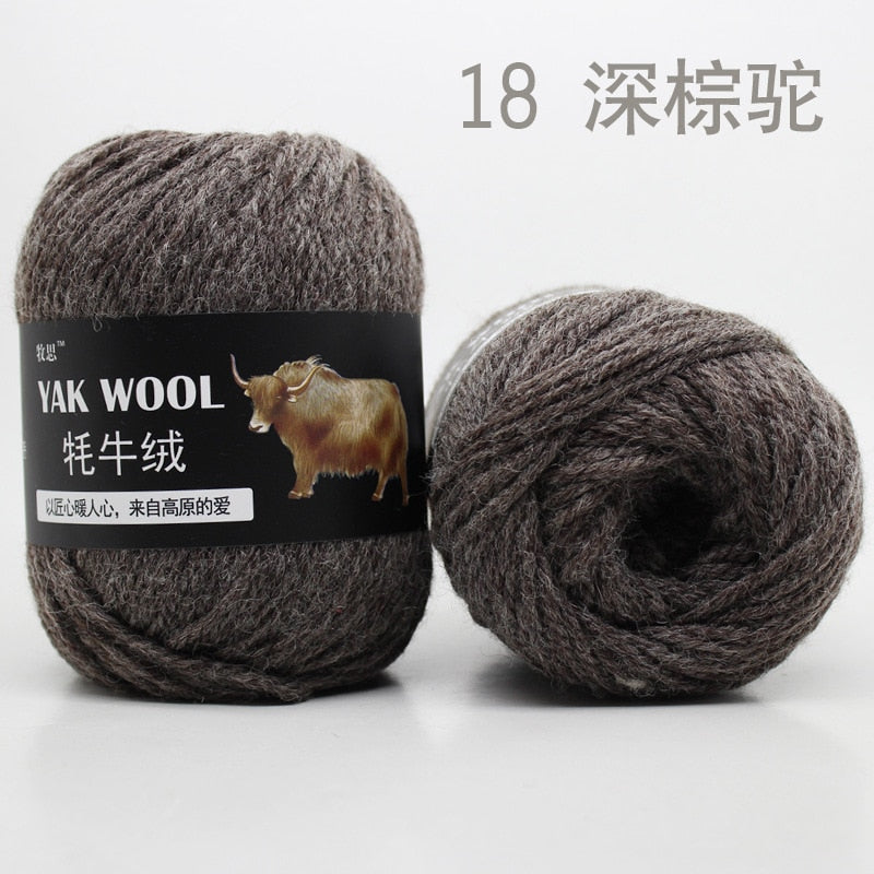 100g 4.5mm Wool Yak Yarn Crochet Yarn Threads for Knitting Needle Hand Knitting Yarn 3 PLY Fine Woolen Dyed for Sweaters