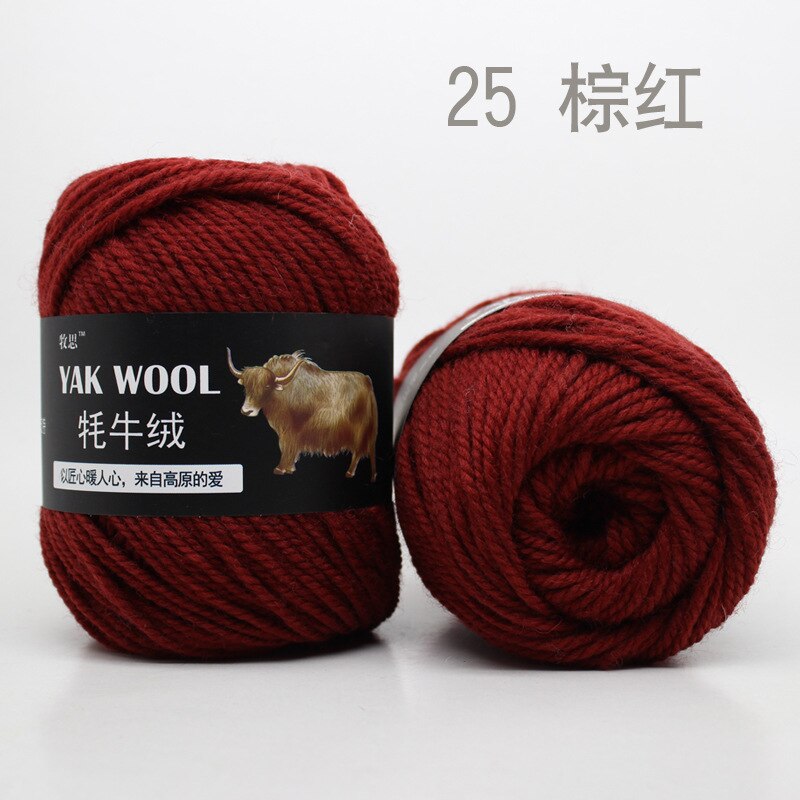 100g 4.5mm Wool Yak Yarn Crochet Yarn Threads for Knitting Needle Hand Knitting Yarn 3 PLY Fine Woolen Dyed for Sweaters