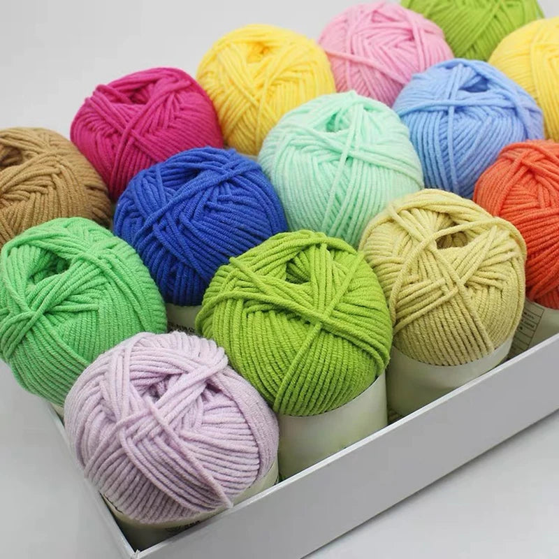 91 Color 5Strands Crochet Yarn For Knitting Milk Cotton Yarn Soft Warm Knitted Line Thread Handmade Needlework DIY Cotton Thread