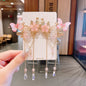 2Pcs/Set  New Korean Yarn Elegant Butterfly Hairpin Flowers Metal Tassel Long Hairgrips Party Hair Accessories Combo Hair Clip