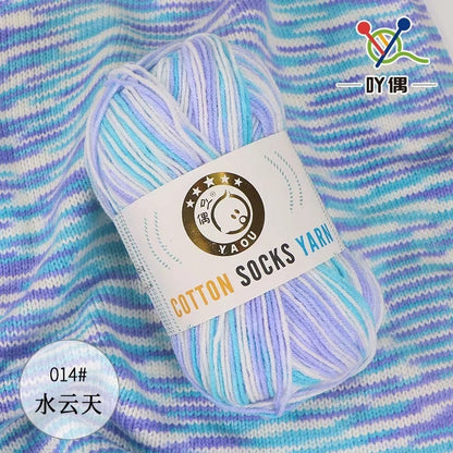 50g/pc Crochet Knitting Yarn Soft Baby Milk Cotton Wool Yarn for Scarf Sweater DIY Needlework and Crochet Rainbow Chunky Yarn