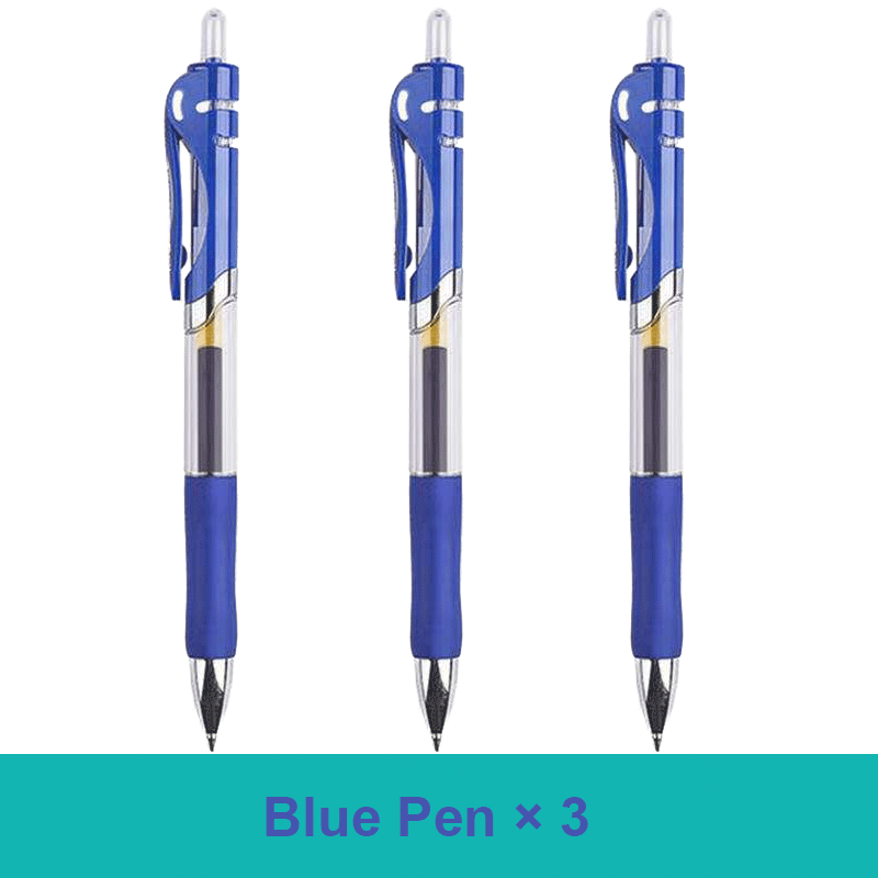 25PCS Gel pen Set Neutral Pen smooth writing fastdry 0.5mm Black blue red color Replacable refill school Stationery Supplies