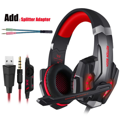 Gaming Headset Gamer Stereo Headphone With Microphone Mic Led Game For PC Computer PS4 KOTION EACH G2000 G1000 G4000 G9000 G2600