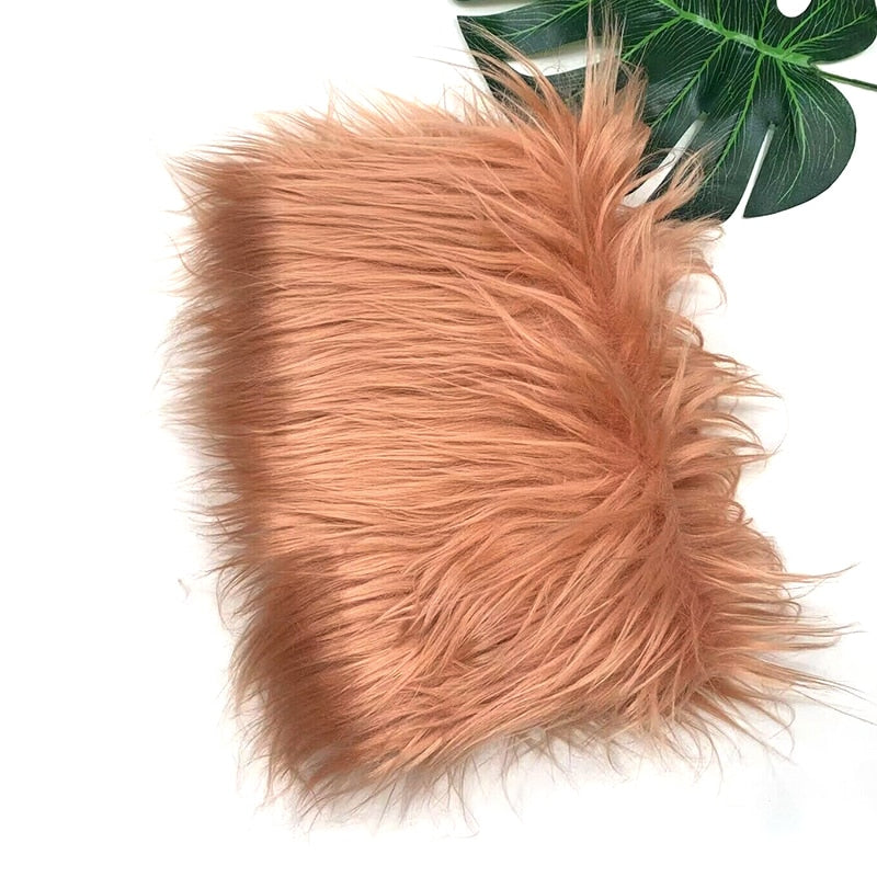 25x45cm 8cm Pile  Faux Fur Fabric For Patchwork Sewing Material Doll Toy Beard Hair Diy Handmade Home Decoration Cosplay Fabric