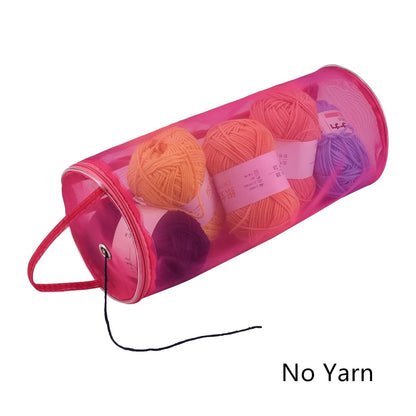 Yarn Storage Bag Round Knitting Wool Yarn Bags Organizer Crochet Sewing Needles Handbag Weave Tools Accessories Bowl Crafts Tote