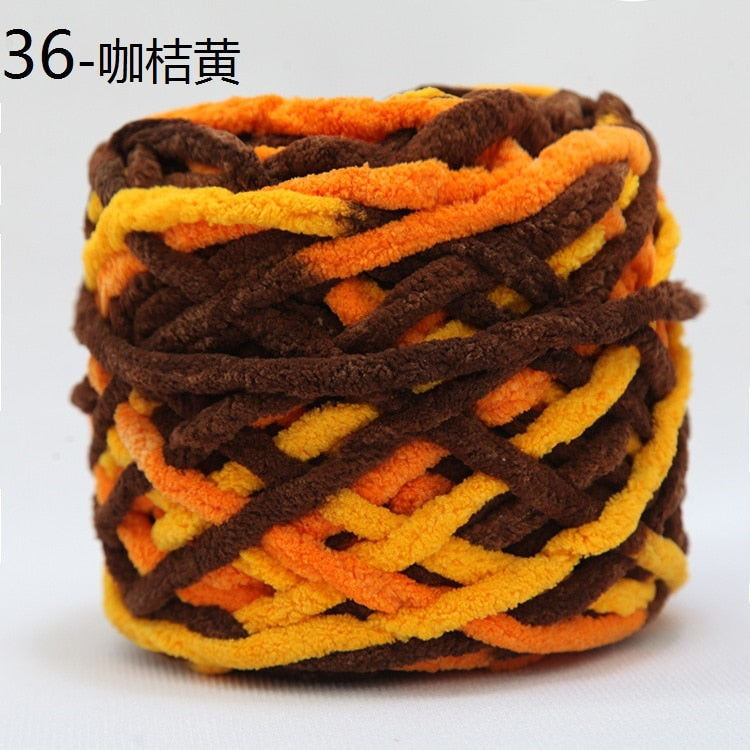 100g/ball Chenille Knitting Yarn Soft Ice Strip Line Cotton Yarn DIY Wool Yarn for Hand Knitting Scarf Thick Wool Yarn Wholesale