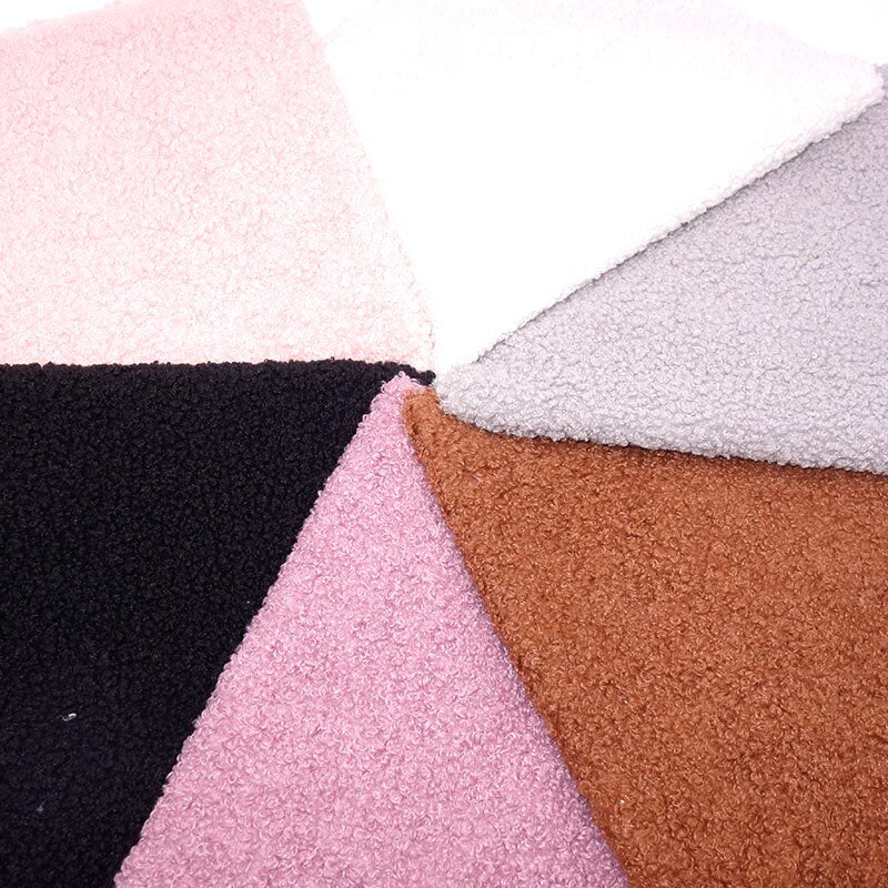 Coral Cotton Velvet Plush Fabric Soft Warm Doll Pet Clothes Glove Lining Thickened Lamb Wool Fabric Diy Sewing