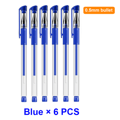 25PCS Gel pen Set Neutral Pen smooth writing fastdry 0.5mm Black blue red color Replacable refill school Stationery Supplies