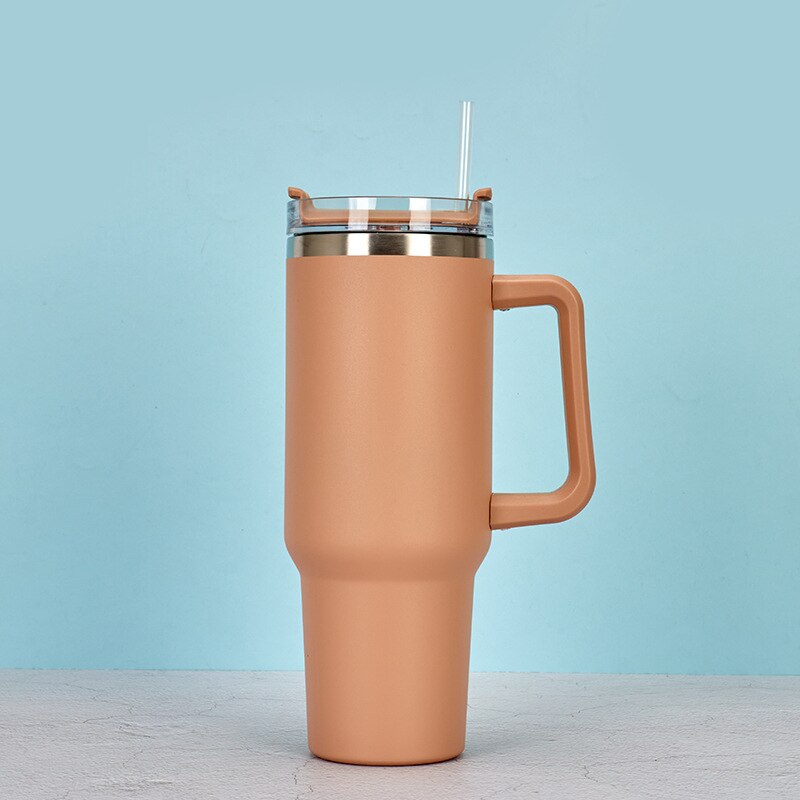 40 Oz. Stainless Steel Thermos Handle Water Glass With Lid And Straw Beer Glass Car Travel Kettle Outdoor Water Bottle