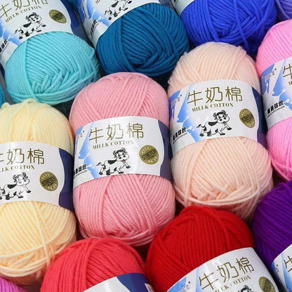 91 Color 5Strands Crochet Yarn For Knitting Milk Cotton Yarn Soft Warm Knitted Line Thread Handmade Needlework DIY Cotton Thread