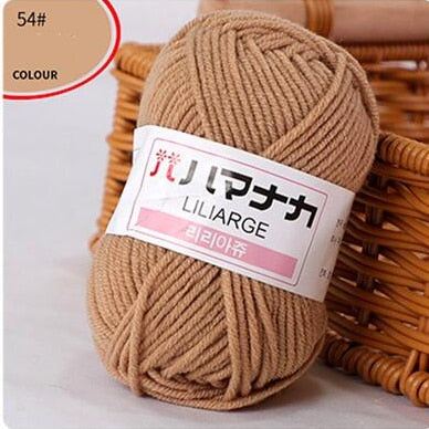 Milk Sweet Soft Cotton Baby Knitting Wool Yarn Thick Yarn Fiber Velvet Yarn Hand Knitting Wool Crochet Yarn for DIY Sweater