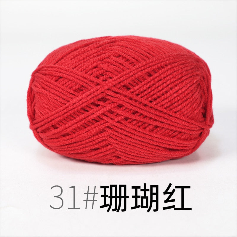 50g/Set Milk Cotton Yarn Knitting Wool for Hand Knitting Yarn Crochet Craft Sweater Hat Threads for Knitting Crochet Supplies