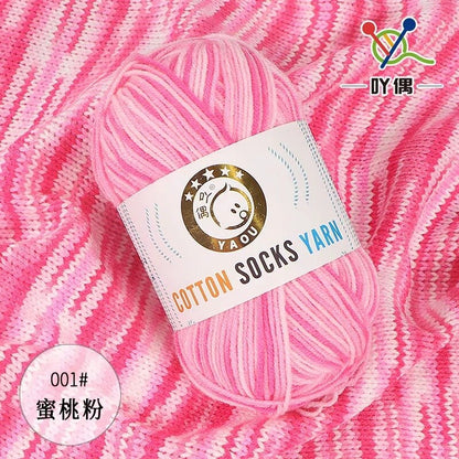 50g/pc Crochet Knitting Yarn Soft Baby Milk Cotton Wool Yarn for Scarf Sweater DIY Needlework and Crochet Rainbow Chunky Yarn