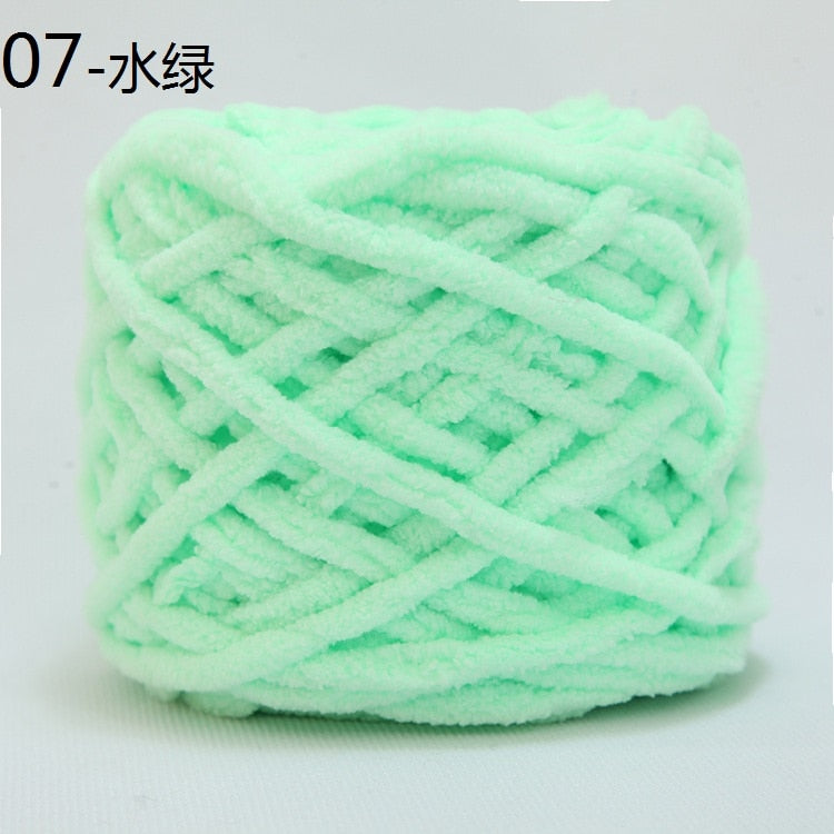 100g/ball Chenille Knitting Yarn Soft Ice Strip Line Cotton Yarn DIY Wool Yarn for Hand Knitting Scarf Thick Wool Yarn Wholesale