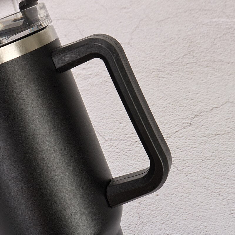 40 Oz. Stainless Steel Thermos Handle Water Glass With Lid And Straw Beer Glass Car Travel Kettle Outdoor Water Bottle