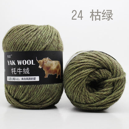 100g 4.5mm Wool Yak Yarn Crochet Yarn Threads for Knitting Needle Hand Knitting Yarn 3 PLY Fine Woolen Dyed for Sweaters