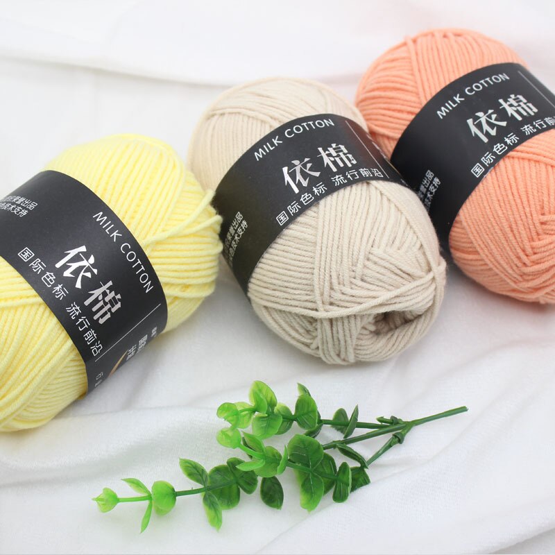 50g/Set 4ply Milk Cotton Knitting Wool Yarn Needlework Dyed Lanas for Crochet Craft Sweater Hat Dolls Hand Knitting DIY Sweater