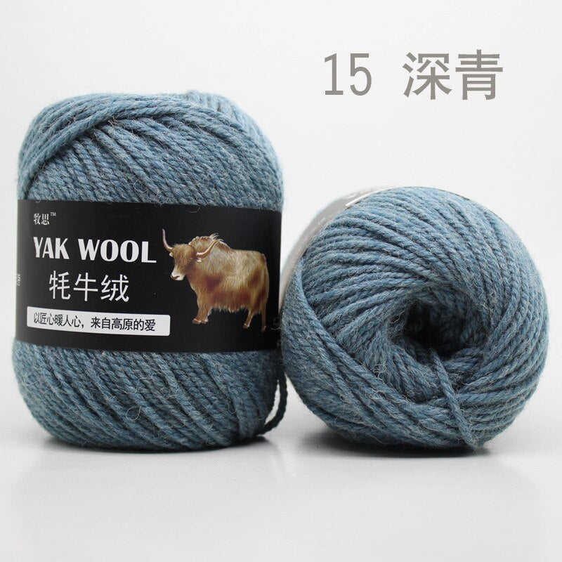 100g 4.5mm Wool Yak Yarn Crochet Yarn Threads for Knitting Needle Hand Knitting Yarn 3 PLY Fine Woolen Dyed for Sweaters