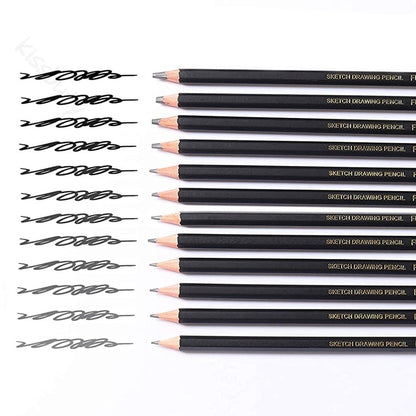 Professional Drawing Sketching Pencil Set, 12 Pieces Art Pencils Graphite Shading Pencils for Beginners &amp; Pro Artists